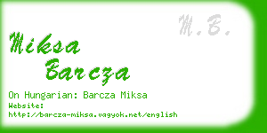 miksa barcza business card